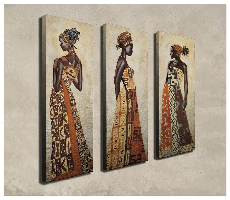 Живопис върху платно от 3 части Лусака - Wallity