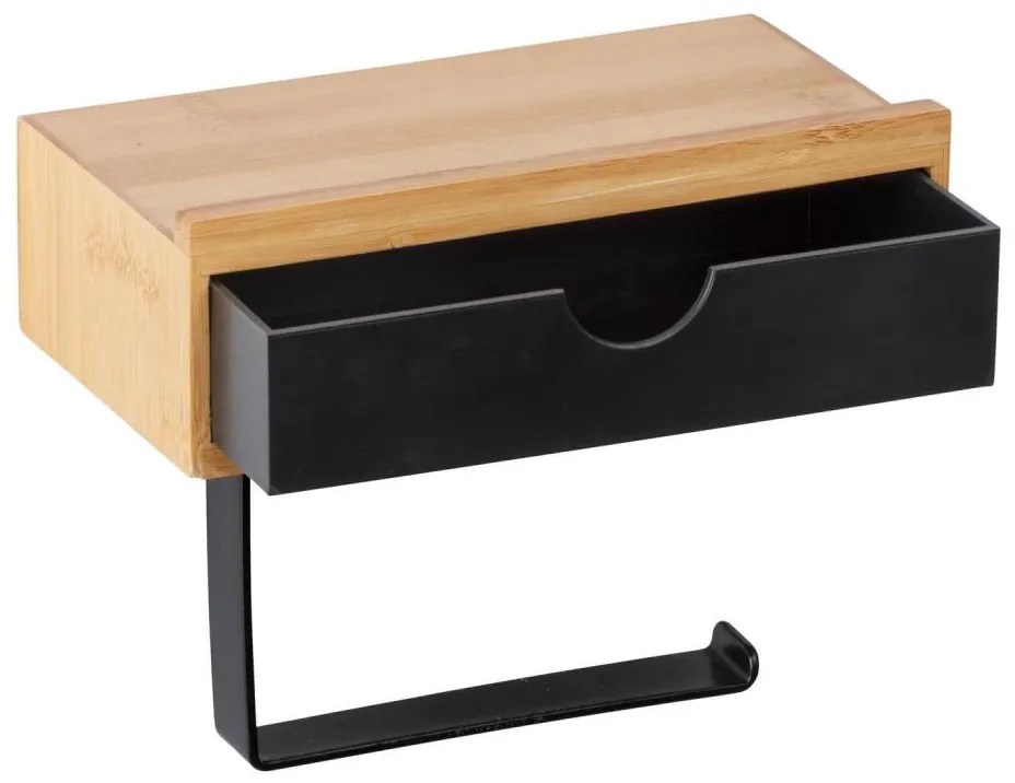 WENKO 24754100 - Държач за тоалетна хартия BAMBUSA 18,5x14 cm кафяв/черен