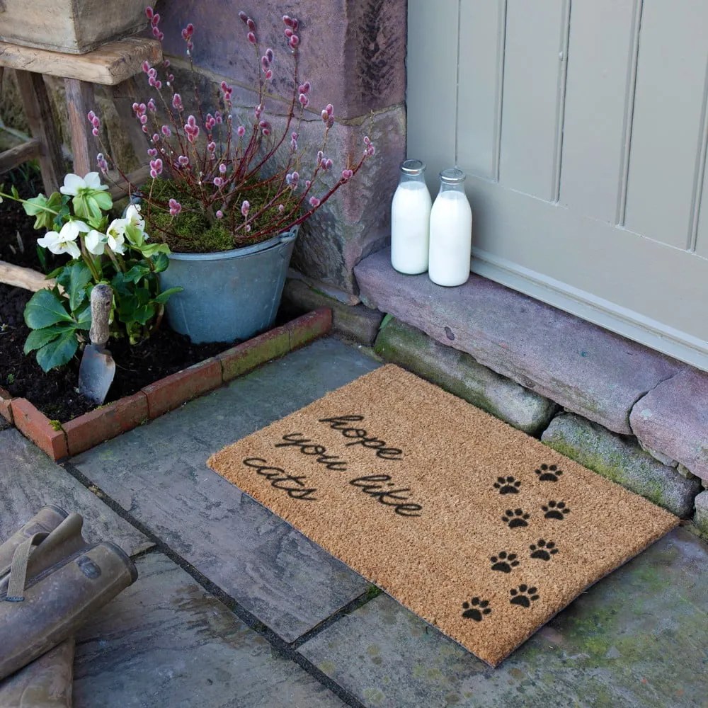 Изтривалка от кокосови влакна 60x90 cm Hope You Like Cats – Artsy Doormats