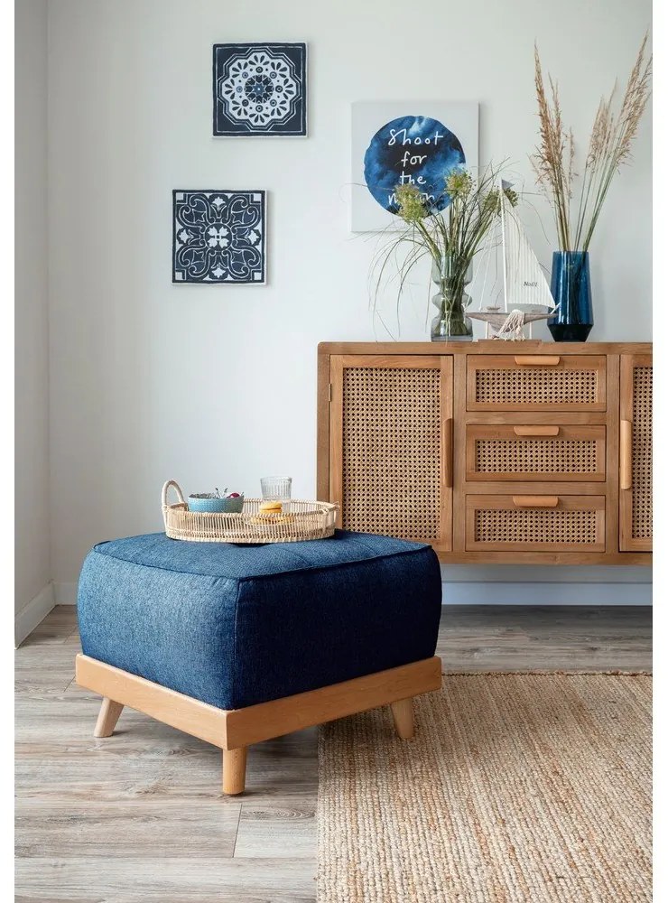 Морскосиня табуретка за крака Dazzling Daisy - Miuform