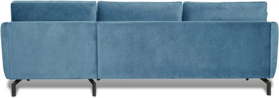 Ъглов диван от синьо кадифе (десен ъгъл) Magic - Scandic