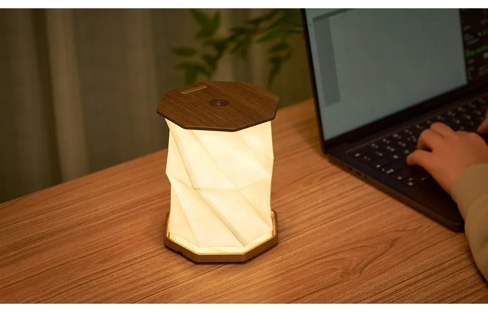 Кафява светлинна декорация с USB ø 12 cm Twist Hexagon – Gingko