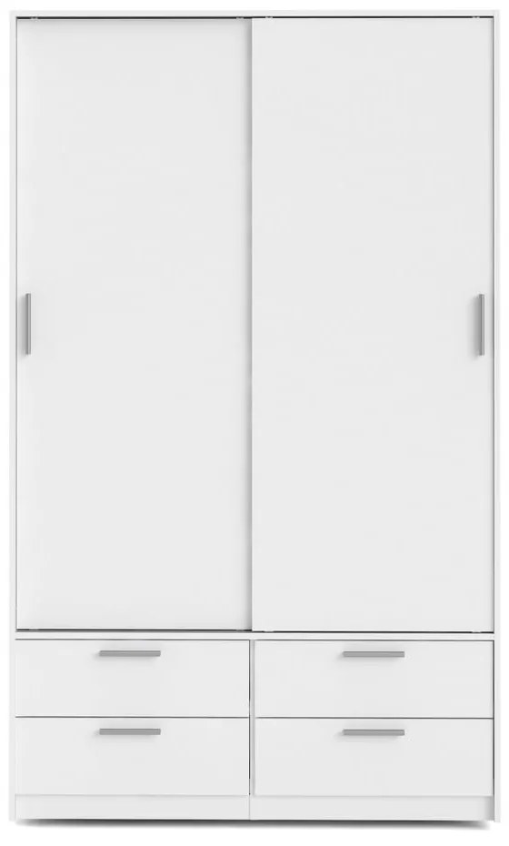 Бял гардероб с плъзгащи се врати 121x200 cm Line - Tvilum