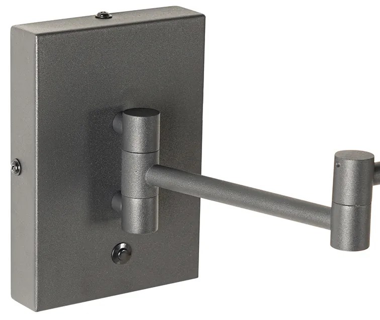 Дизайнерски стенен аплик черен с LED димер - Notia