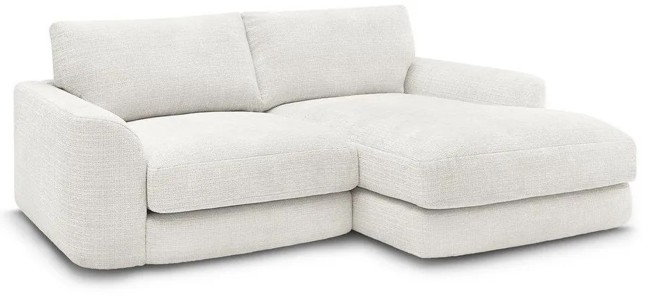 Бял шенилов ъглов диван (десен ъгъл) Leonore – Bobochic Paris