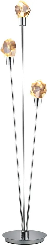 LED подова лампа в сребрист цвят със стъклен абажур (височина 150 cm) Verano – Trio Select