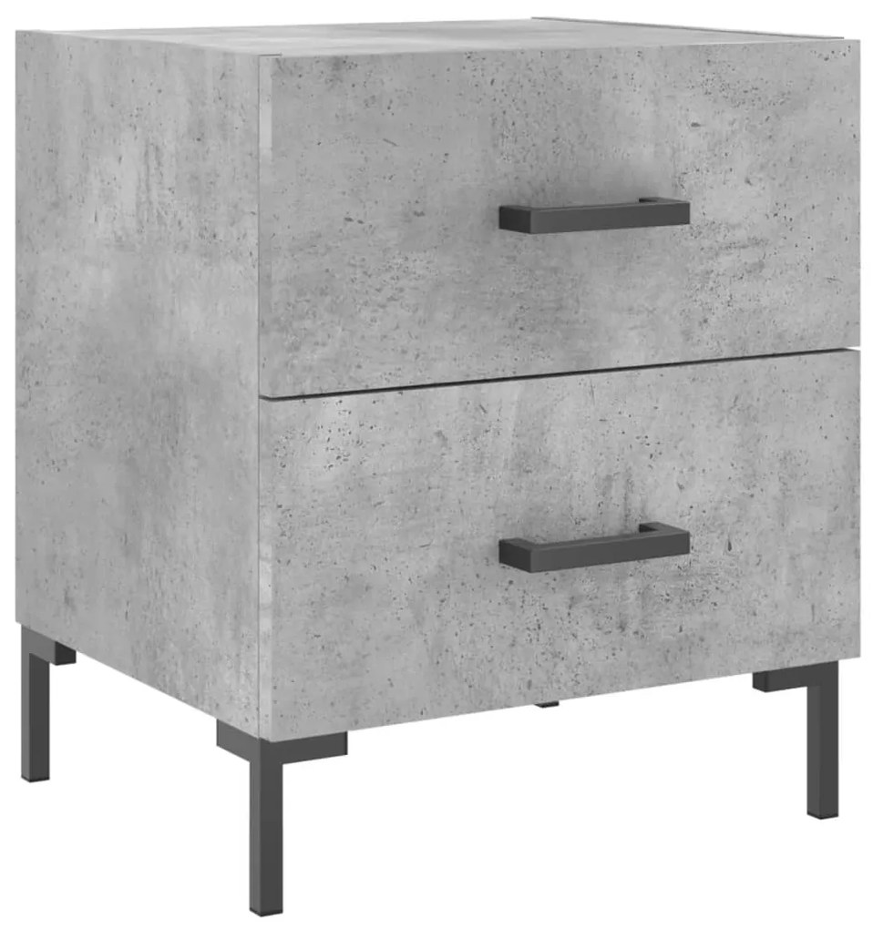 827316 vidaXL Нощно шкафче, бетонно сиво, 40x35x47,5 см, инженерно дърво
