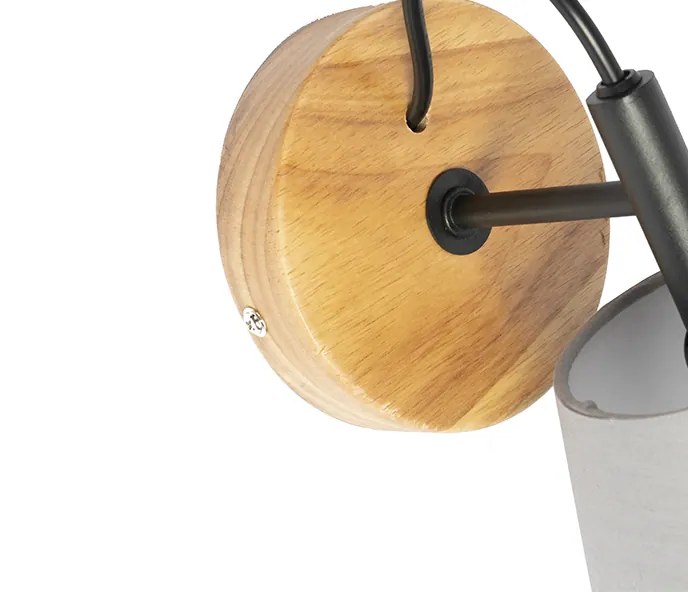 Ръстичен стенен аплик дърво с сиво - Cupy