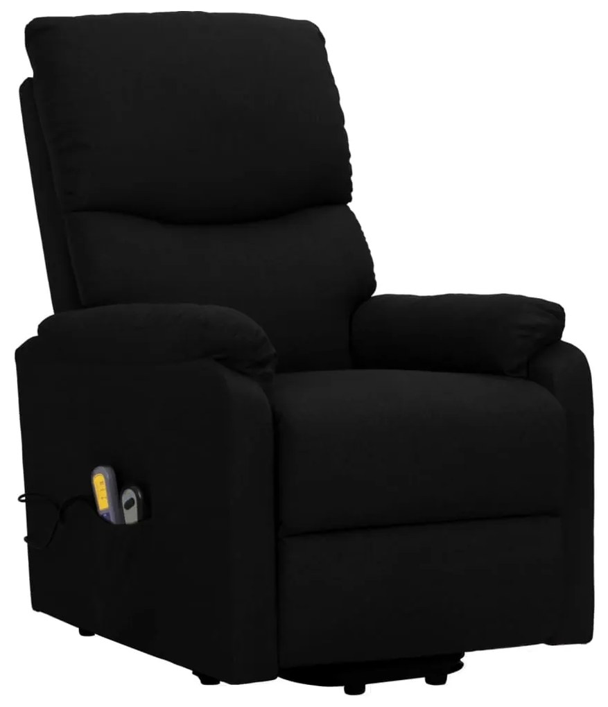 329751 vidaXL Изправящ масажен стол, черен, текстил