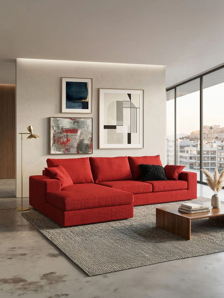 Ъгъл диван Mission-Customizable-230φ 145β cm.-Red