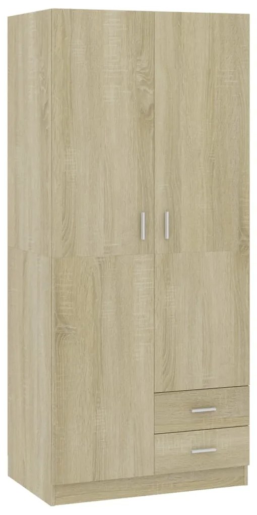 800642 vidaXL Гардероб, дъб сонома, 80x52x180 см, инженерно дърво