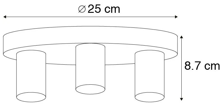 Таванна лампа Art Deco златиста кръгла - Facil 3