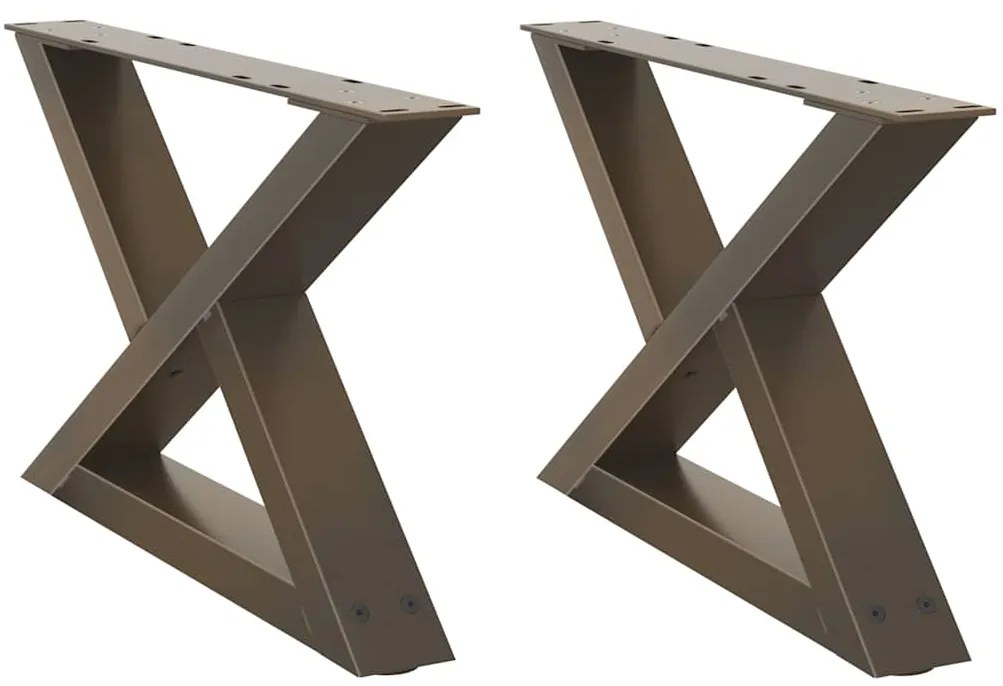 4012687 vidaXL Крака за масичка за кафе, 2 бр., естествена стомана, 50 x (30-31,3) см, стомана