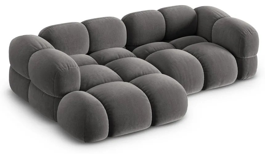 Сив кадифен ъглов диван (ляв ъгъл) Loretto – Cosmopolitan Design