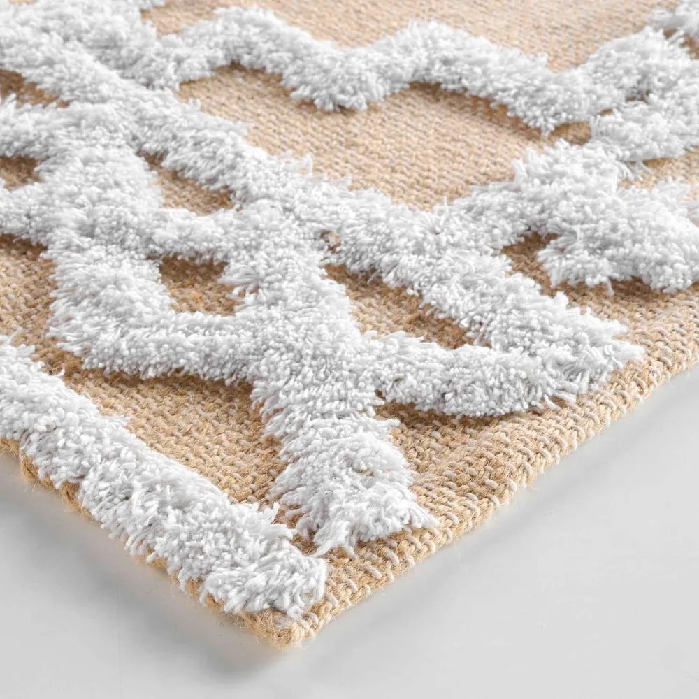 Бежов килим със смес от юта 60x90 cm Medine – douceur d'intérieur