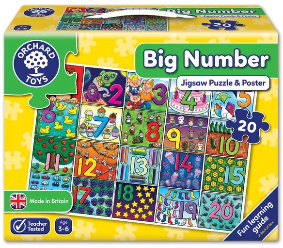Детски пъзел, Orchard Toys, Големи цифри, 20 части