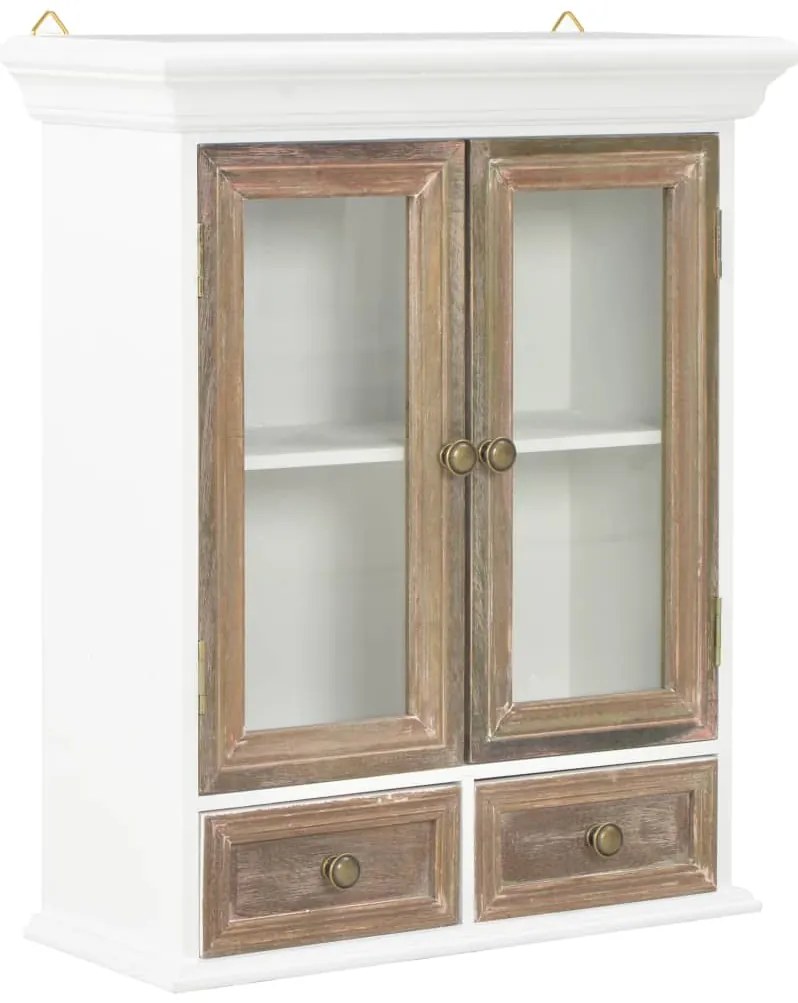 280073 vidaXL Стенен шкаф, бял, 49x22x59 см, инженерно дърво