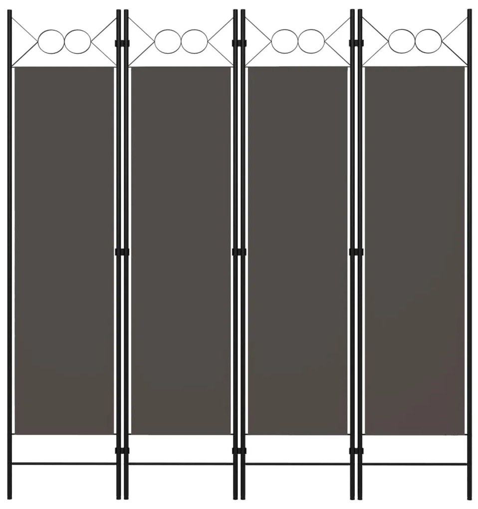 320704 vidaXL Параван за стая, 4 панела, антрацит, 160x180 см