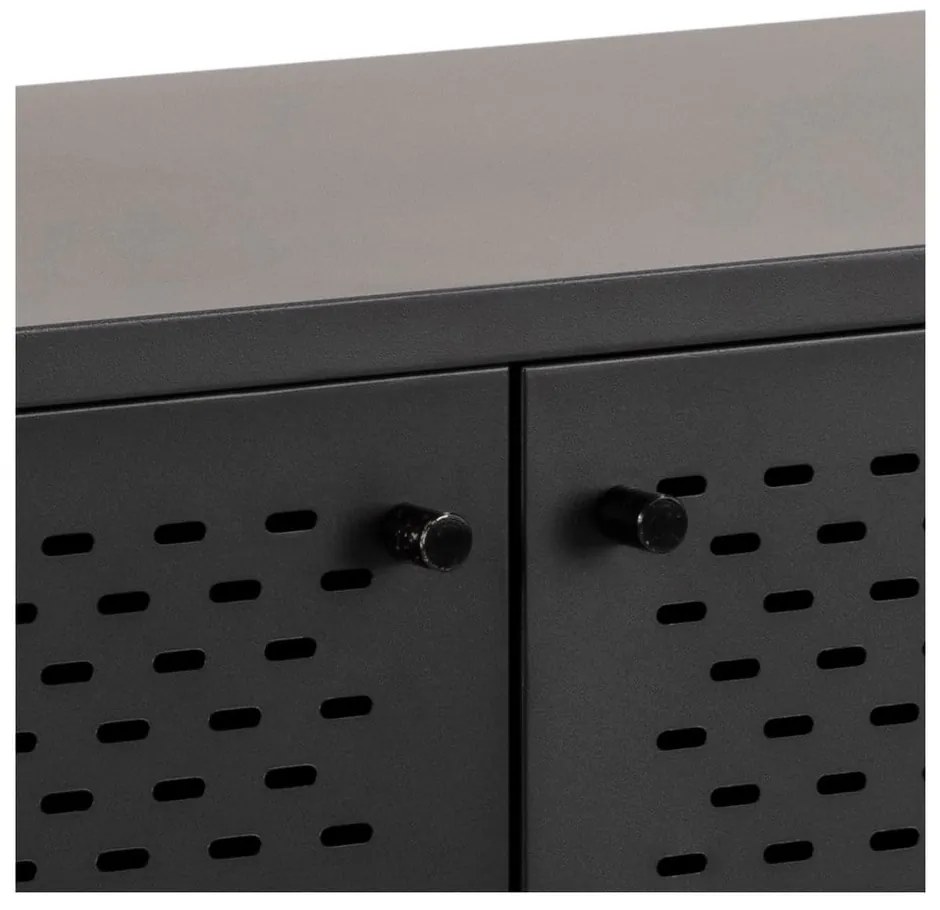 Черен метален нисък скрин 125x75 cm Newcastle – Actona