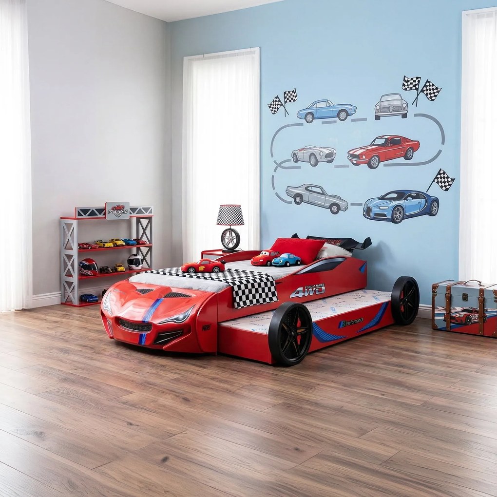 Детско легло кола Turbo GT Duo-червен