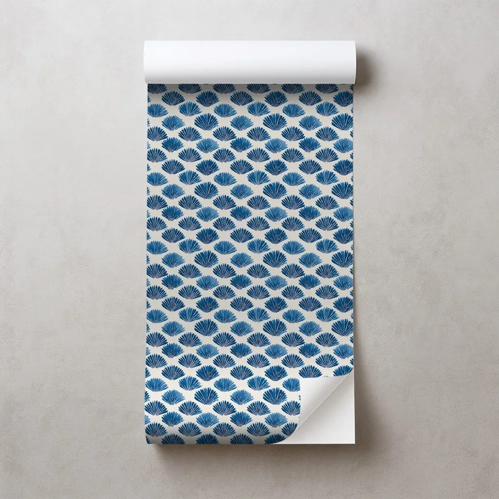 Самозалепващ тапет – Сини миди на бял фон