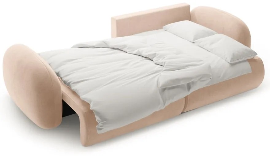 Бежов кадифен сгъваем/с място за съхранение ъглов диван Tonale – Cosmopolitan Design