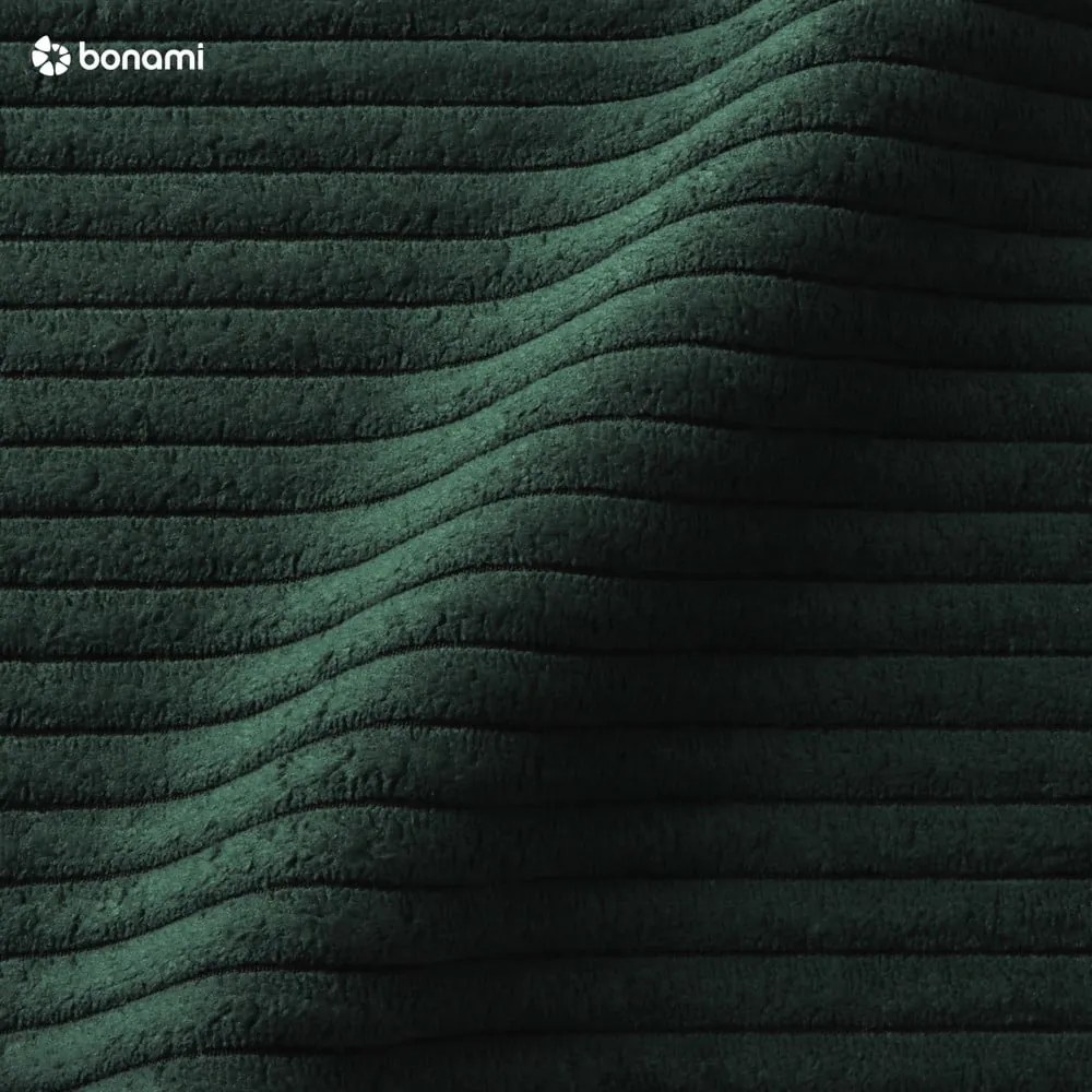 Тъмнозелено двойно легло 180x200 cm тапицирано с място за съхранение с включена подматрачна рамка Mattis Cord – Meise Möbel