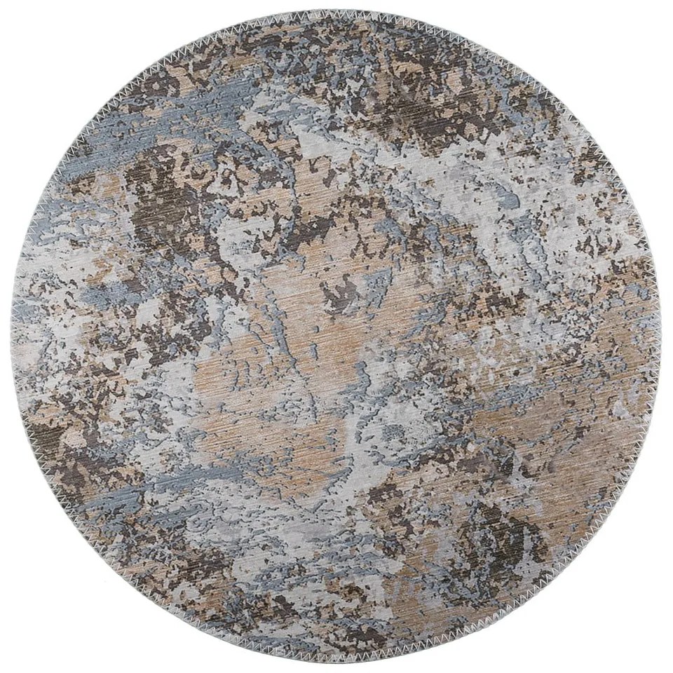 Светлосин/светлокафяв кръгъл килим подходящ за пране ø 80 cm Sandstorm – Vitaus