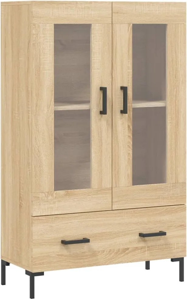 828303 vidaXL Висок шкаф, сонома дъб, 69,5x31x115 см, инженерно дърво
