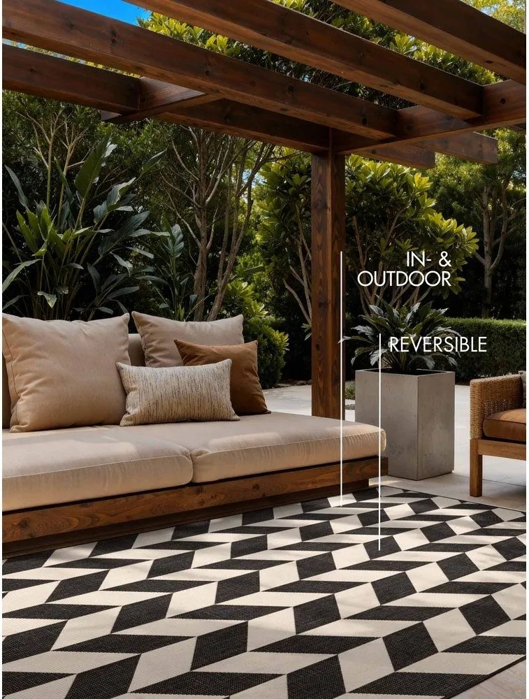 Черен/кремав килим за открито и закрито 200x300 cm Haringey Terrick – Ted Baker