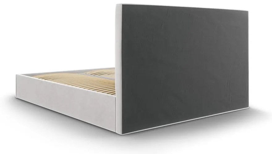 Светлосиво кадифено двойно легло , 140 x 200 cm Juniper - Mazzini Beds