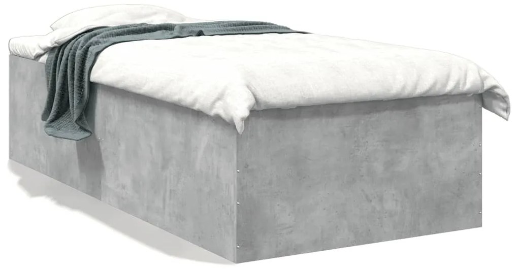3280975 vidaXL Рамка за легло, бетонно сиво, 90x190 см, инженерно дърво