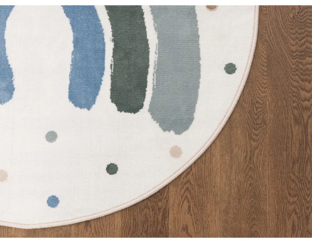 Детски килим в цвят слонова кост и зелено ø120 cm Joyful Mint – FD