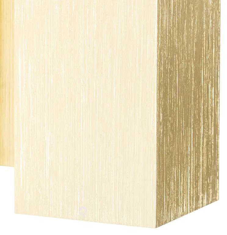 Модерна стенна лампа златиста квадратна 2-светлина - Sandy