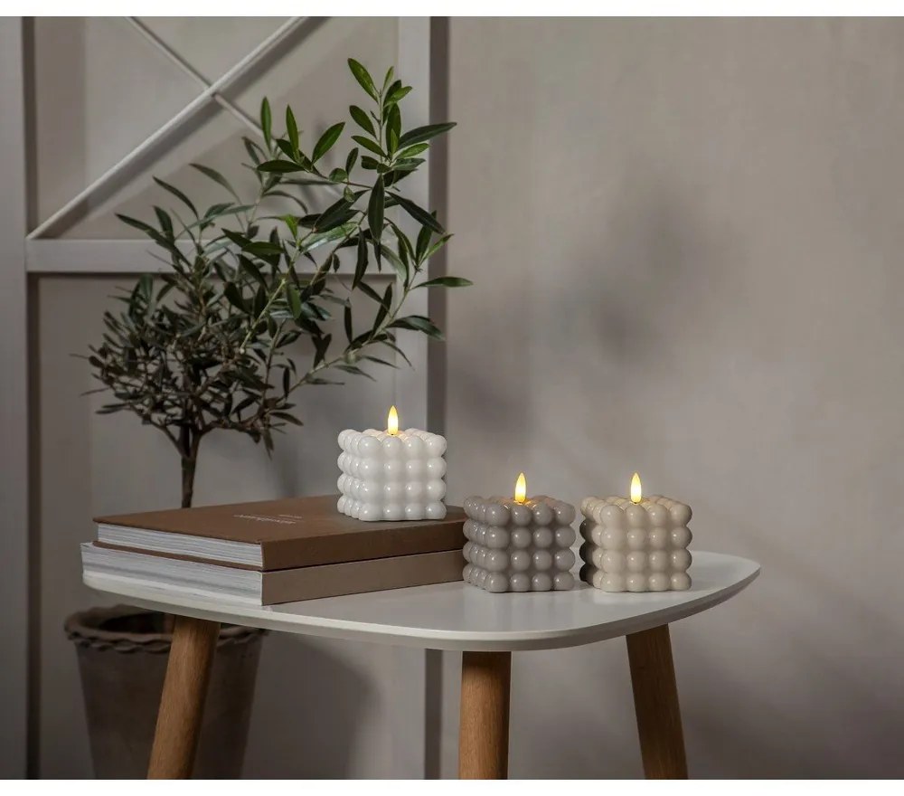 Бяла восъчна LED свещ Точка, височина 9,5 см Flamme - Star Trading