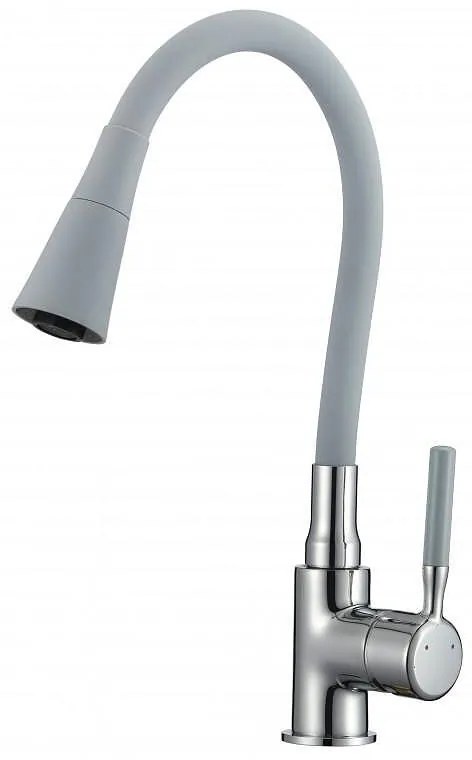 Смесител за кухня ICF 7108223 HAVANA GREY, месингов, сив, с огъващ душ, 43.6x20см
