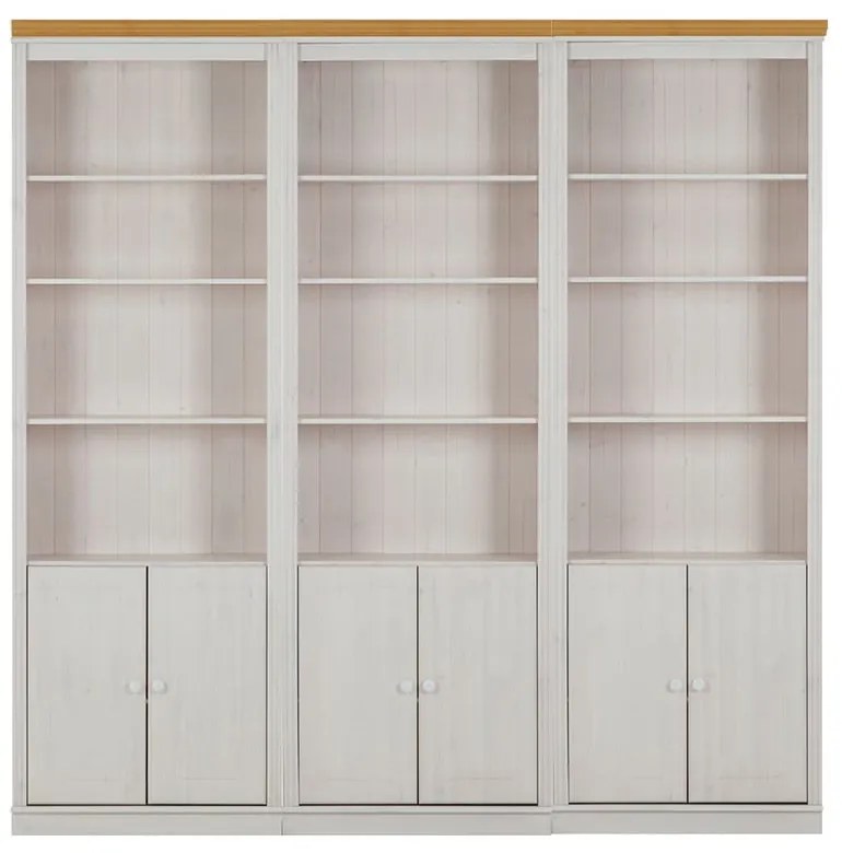 Бяла библиотека от масивен бор 222x223 cm Anita – Støraa