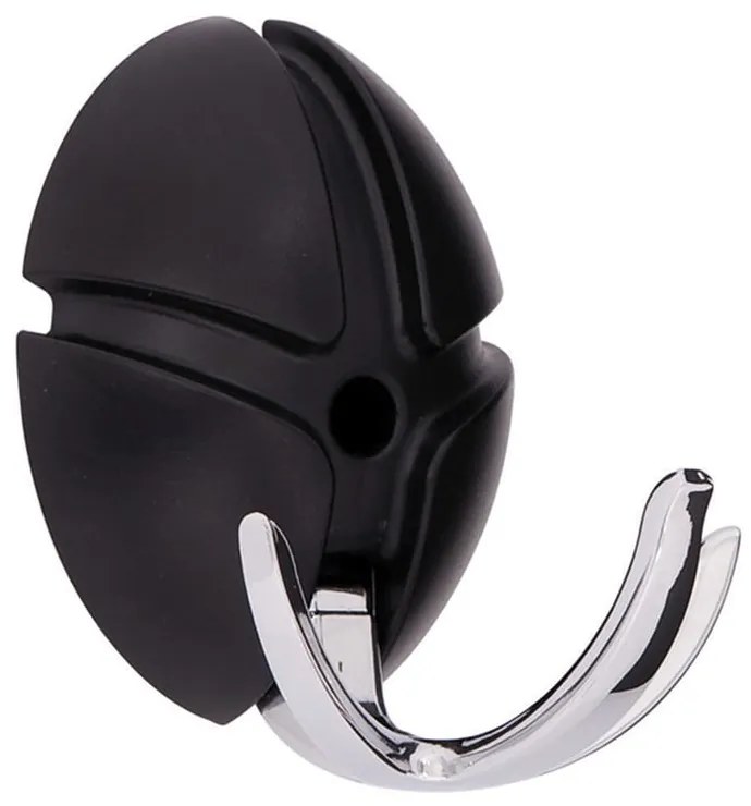 Черна/в блестящо сребрист цвят стенна пластмасова кука Tick – Spinder Design