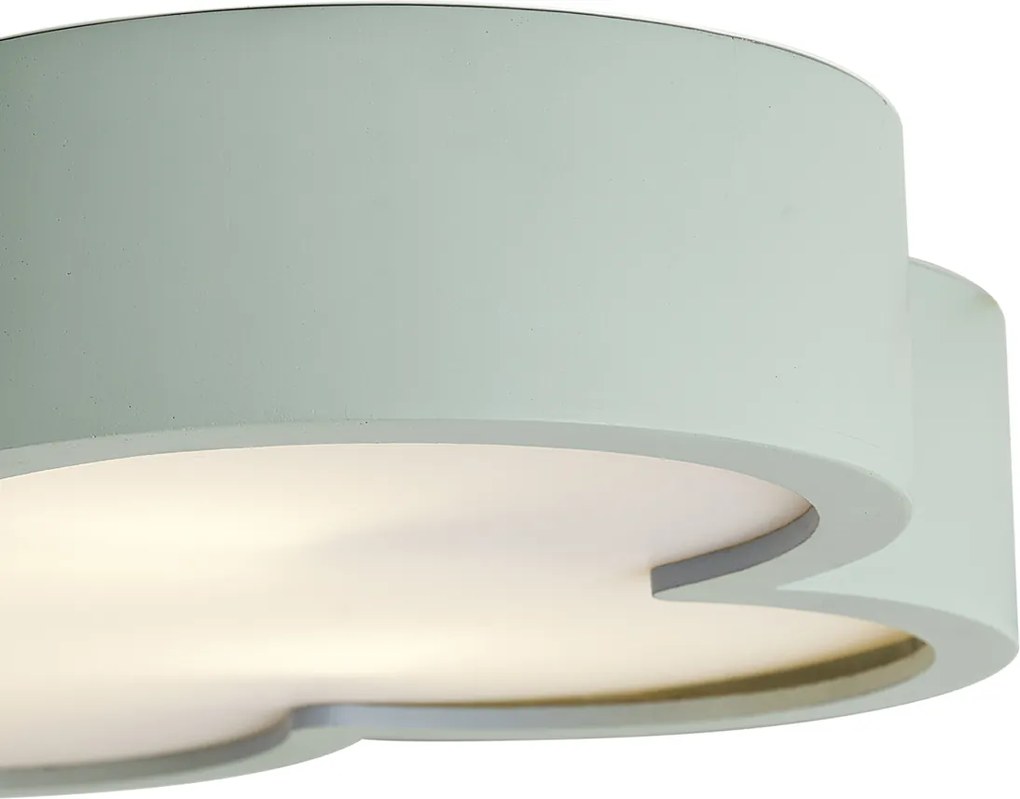 Детска таванна лампа зелена с бяло - Lucille