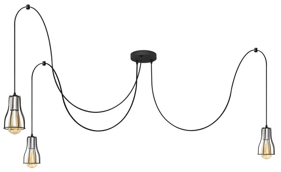 Пендел TUBE 3xE27/10W/230V паяк черен/хром