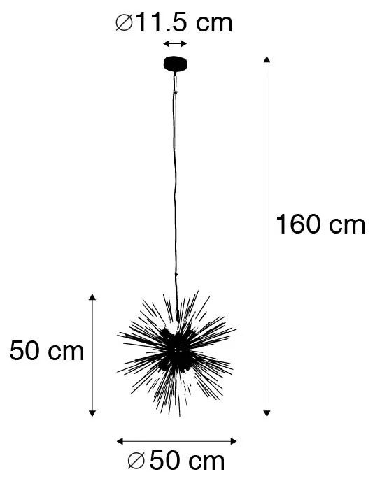 Висяща лампа в стил арт деко златиста 6-светлина - Broom