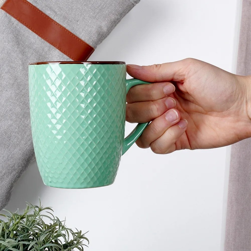 Комплект от 4 броя керамични чаши, 400мл, многоцветен