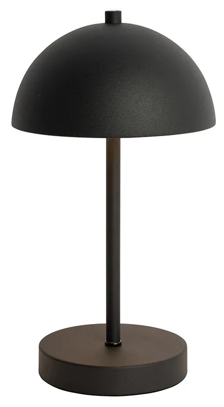 Комплект от 2 настолни лампи за външен монтаж Гъба черен акумулаторна - Keira