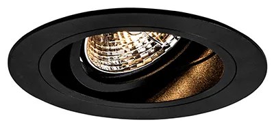 Кръгъл вграден прожектор черен регулируем - Chuck 70