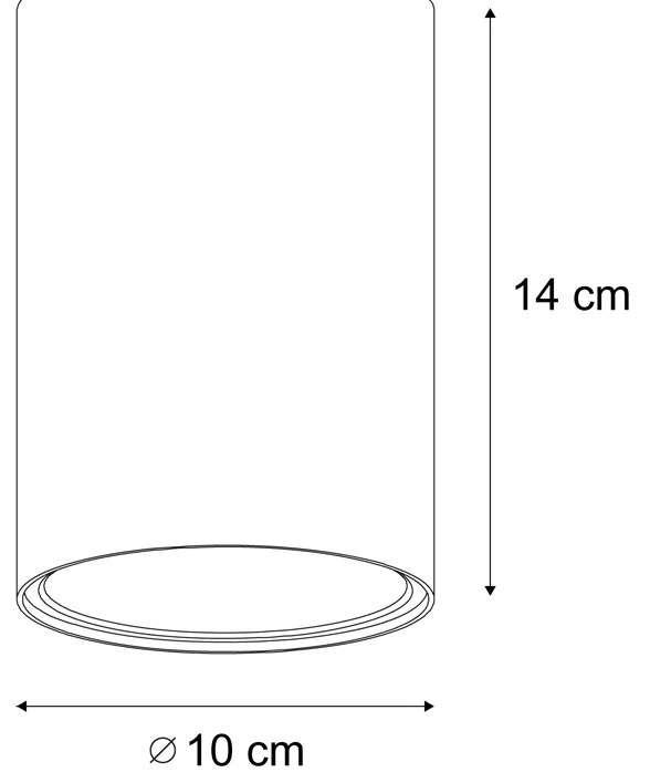 Комплект от 4 модерни бежови повърхностно монтирани спота GU10 50mm кръгли - Deep