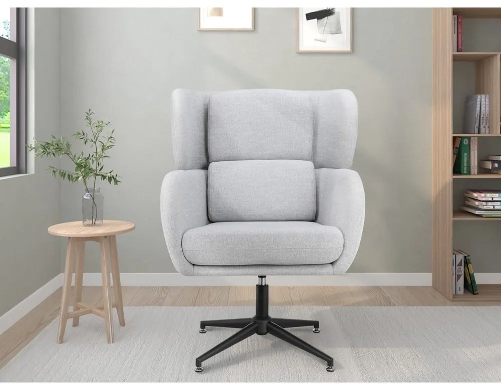 Светлосиво кадифено кресло Vanessa – Støraa