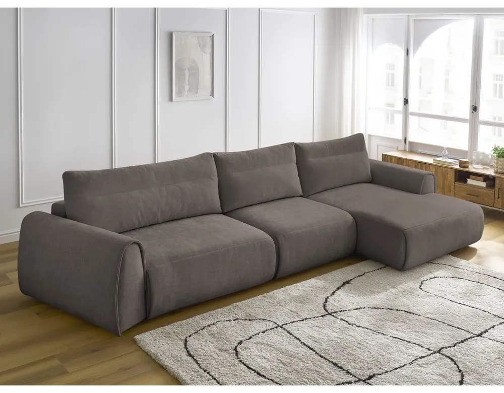 Кафяв ъглов диван Aden – Bobochic Paris