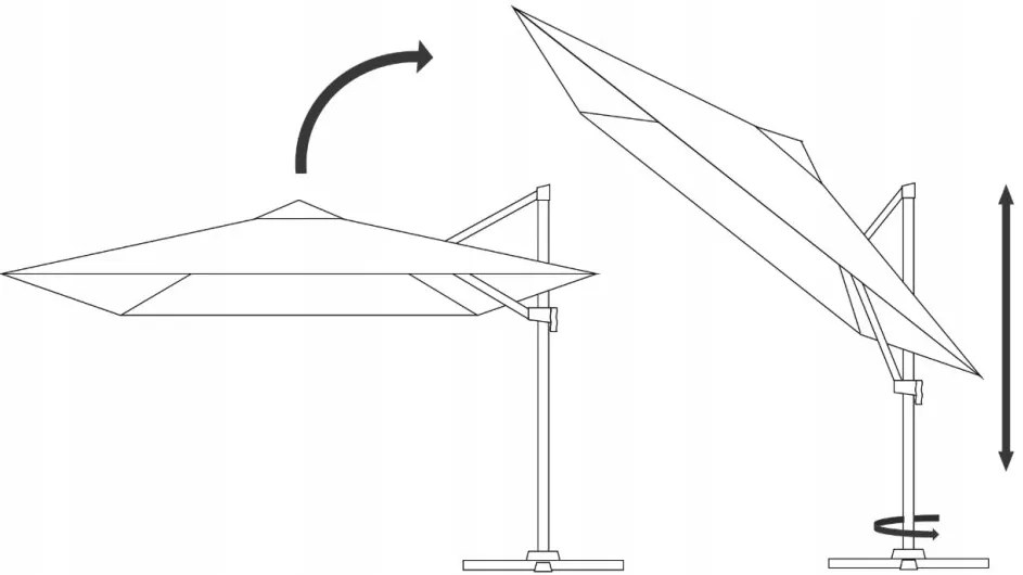 Стилен сив чадър MINI ROMA 2,5 × 2,5 м
