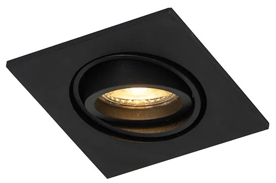 Комплект от 6 модерни вградени прожектора черни регулируеми - Club