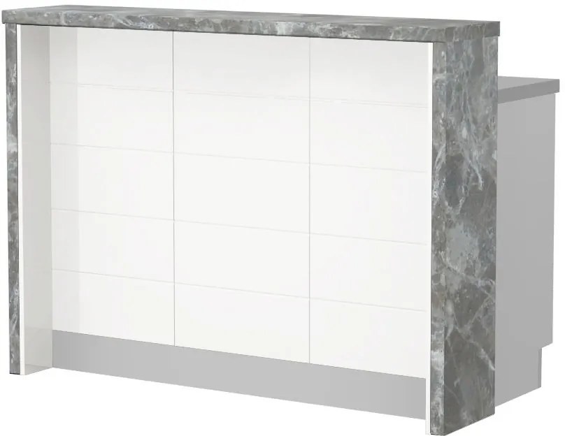 Островна кухненска пейка Hudson-Length: 135 cm.-White-Siena Marble